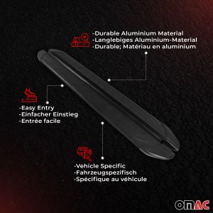 Ford Ranger SuperCrewCab Side Steps - Omac - APA Aluminium (203) 2Pcs - Black - '19-'24